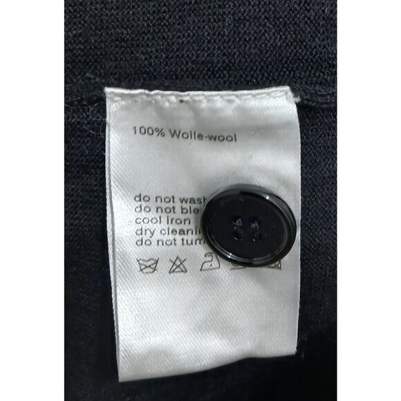 Akris punto womens fine thin merino wool long cardigan sweater black - Picture 7 of 8